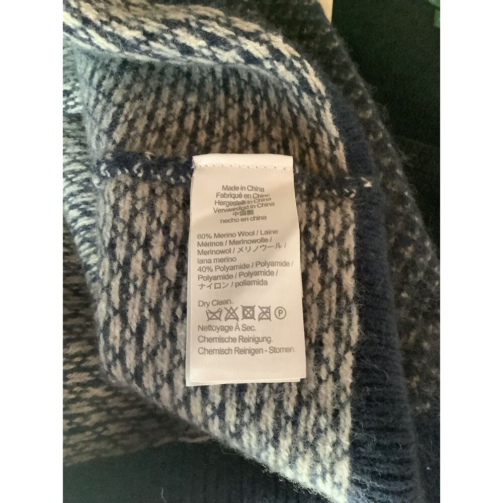 J. Crew Rugged Merino Wool Blend Crewneck Sweater L Blue/Navy - Picture 6 of 7